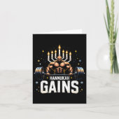 Funny Hanukkah Jewish Gym Workout Hannukah Gains Karte (Vorderseite)
