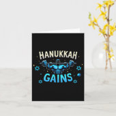 Funny Hanukkah Jewish Gym Workout Hanukkah Gains Karte (Gelbe Blume)