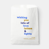 Funny Hanukkah Liebe Latkes Lights Blue Custom Geschenktütchen (Vorderseite)