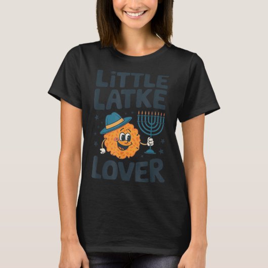 Funny Hanukkah Little Latke Jewish Family Kids Mat T-Shirt (Vorderseite)