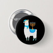 Funny Hanukkah Llama für Alpaka Liebhaber am Button (Vorne & Hinten)