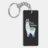 Funny Hanukkah Llama Happy Llamakkah jüdisch Schlüsselanhänger (Vorderseite links)