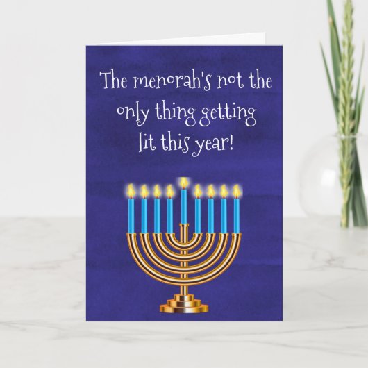Funny Hanukkah Menorah Feiertagskarte (Vorderseite)