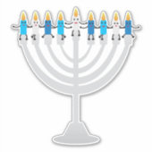 Funny Hanukkah menorah und Kerzen Aufkleber (Vorderseite)