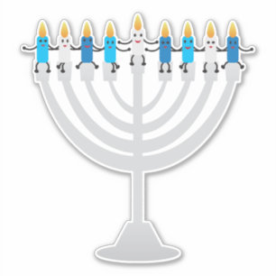 Funny Hanukkah menorah und Kerzen Aufkleber