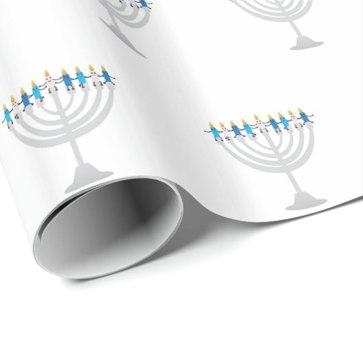 Funny Hanukkah menorah und Kerzen Geschenkpapier (Rolleneckpunkt)