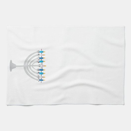 Funny Hanukkah menorah und Kerzen Geschirrtuch (Horizontal)