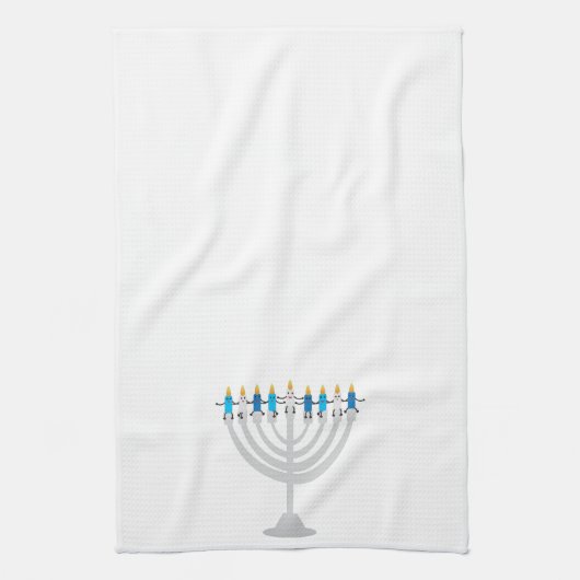 Funny Hanukkah menorah und Kerzen Geschirrtuch (Vertikal)