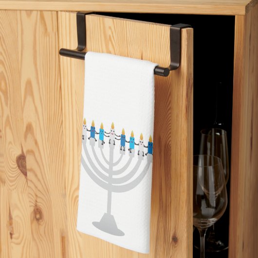 Funny Hanukkah menorah und Kerzen Geschirrtuch (Drittel gefaltet)