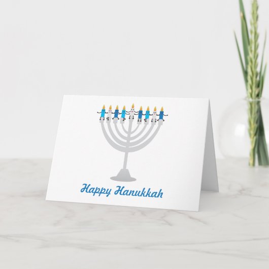 Funny Hanukkah menorah und Kerzen Karte (Vorderseite)