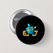 Funny Hanukkah Six Seven Chanukah Dreidel Dabbing  Button (Vorne & Hinten)