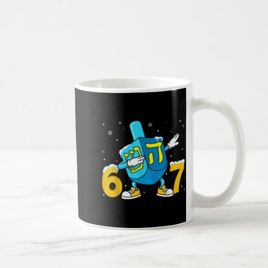 Funny Hanukkah Six Seven Chanukah Dreidel Dabbing  Kaffeetasse (Rechts)