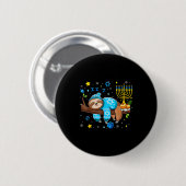 Funny Hanukkah Sloth Jewish Chanukah Sleeng Hanukk Button (Vorne & Hinten)