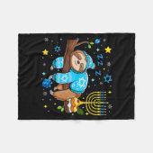 Funny Hanukkah Sloth Jewish Chanukah Sleeng Hanukk Fleecedecke (Vorderseite (Horizontal))