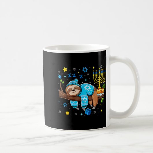 Funny Hanukkah Sloth Jewish Chanukah Sleeng Hanukk Kaffeetasse (Rechts)