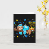 Funny Hanukkah Sloth Jewish Chanukah Sleeng Hanukk Karte (Gelbe Blume)