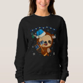 Funny Hanukkah Sloth Jewish Chanukah Sleeping Sweatshirt (Vorderseite)
