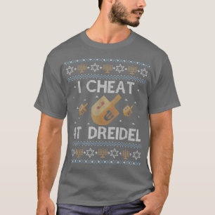 Funny Hanukkah Ugly Sweater Jewish Gift Cheat at D T-Shirt