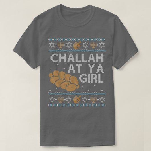 Funny Hanukkah Ugly Sweater jüdisches Geschenk Cha T-Shirt (Design vorne)