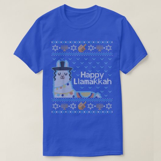 Funny Hanukkah Ugly Sweater jüdisches Geschenk Lla T-Shirt (Design vorne)
