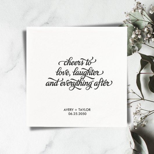 Funny Happily Ever After Wedding Napkins Serviette