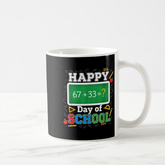 Funny Happy 100 Days Of School Math Teacher Six Se Kaffeetasse (Rechts)