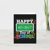 Funny Happy 100 Days Of School Math Teacher Six Se Karte (Vorderseite)