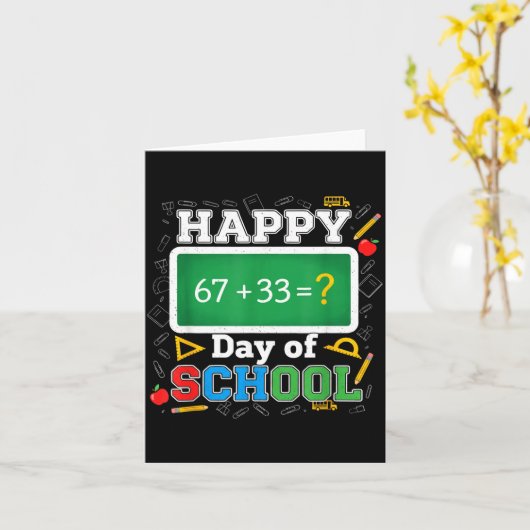 Funny Happy 100 Days Of School Math Teacher Six Se Karte (Gelbe Blume)