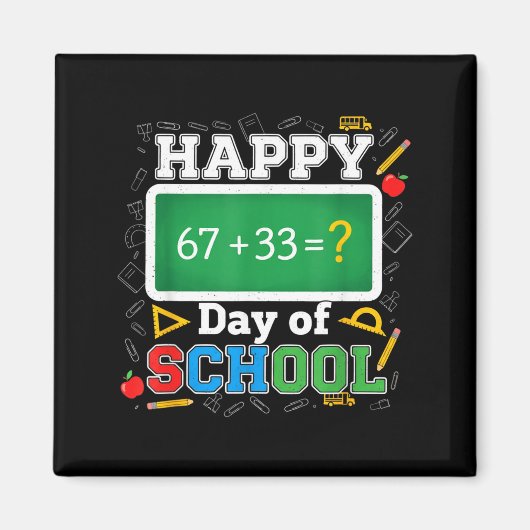 Funny Happy 100 Days Of School Math Teacher Six Se Magnet (Vorne)