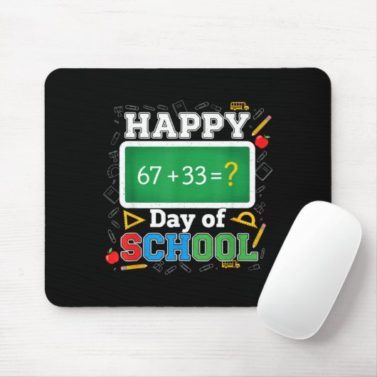 Funny Happy 100 Days Of School Math Teacher Six Se Mousepad (Mit Mouse)
