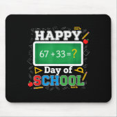Funny Happy 100 Days Of School Math Teacher Six Se Mousepad (Vorne)
