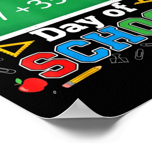 Funny Happy 100 Days Of School Math Teacher Six Se Poster (Ecke)