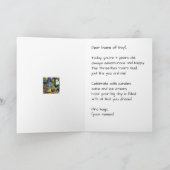 Funny Happy 3rd Birthday Boy, Dino, Personalized  Karte (Innenseite)