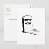 Funny, "Happy 40." Gravestone Postkarte (Vorne/Hinten)