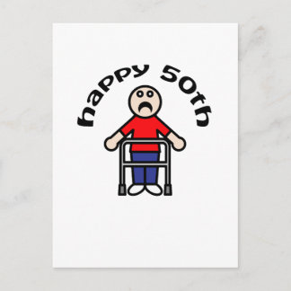 Funny, "Happy 50." Mens Walker Postkarte