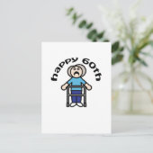 Funny, "Happy 60." altes Frauendesign Postkarte (Stehend Vorderseite)