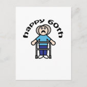 Funny, "Happy 60." altes Frauendesign Postkarte (Vorderseite)