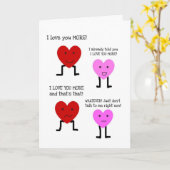 Funny Happy Anniversary card  "I love you more" Karte (Gelbe Blume)