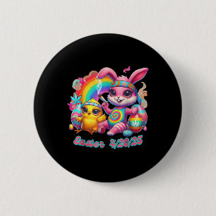 Funny Happy April 20 2025 Ostern Bunny Chick Niedl Button