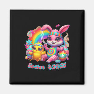 Funny Happy April 20 2025 Ostern Bunny Chick Niedl Magnet