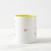 Funny Happy Baby Oaster Bunny & Heart Two-Tone Co Zweifarbige Tasse (Mittel)