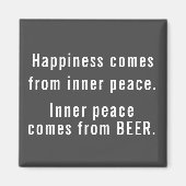 Funny Happy Beer Definition grau und weiß Magnet (Vorne)
