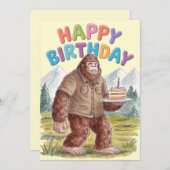 Funny Happy Birthday BigFoot Sasquatch Einladung (Vorne/Hinten)