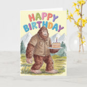 Funny Happy Birthday BigFoot Sasquatch Karte (Gelbe Blume)