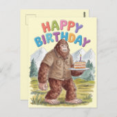 Funny Happy Birthday BigFoot Sasquatch Postkarte (Vorne/Hinten)