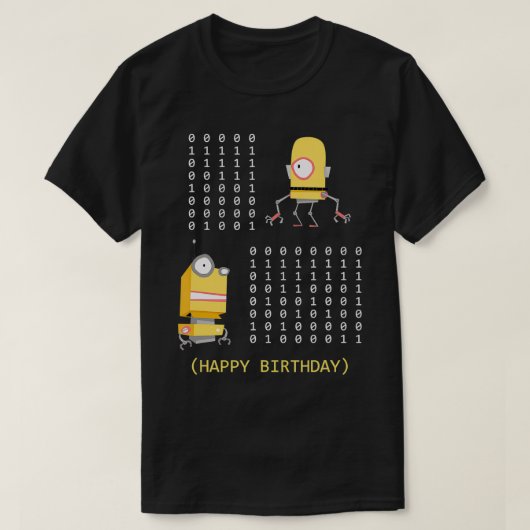 Funny Happy Birthday Binary Code Programmer Entwic T-Shirt (Design vorne)