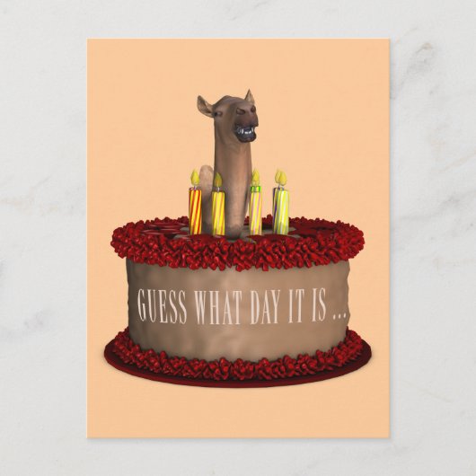 Funny Happy Birthday Camel Postkarte (Vorderseite)