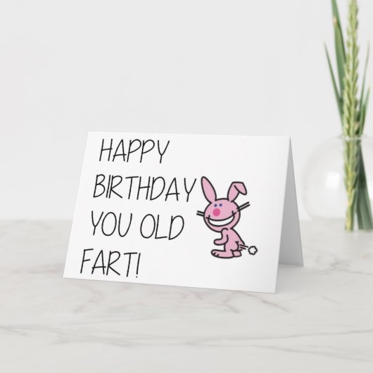 Funny Happy Birthday card - Alte Furz Karte (Vorderseite)