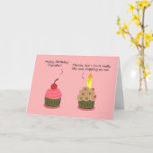 Funny Happy Birthday Card: Cupcake Candle Woes Karte (Gelbe Blume)