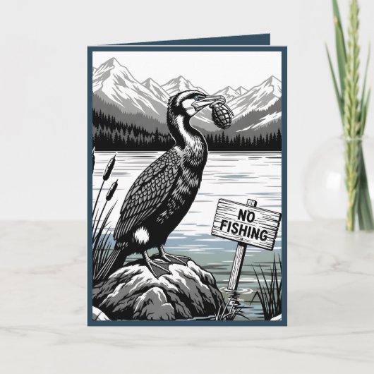 Funny Happy Birthday card for anglers Karte (Vorderseite)